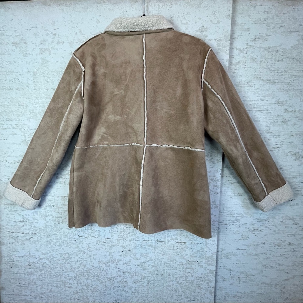 AUSTIN CLOTHING CO Womens Penny Lane Coat Faux Leather Sherpa Large Boho Hippie - Picture 10 of 15